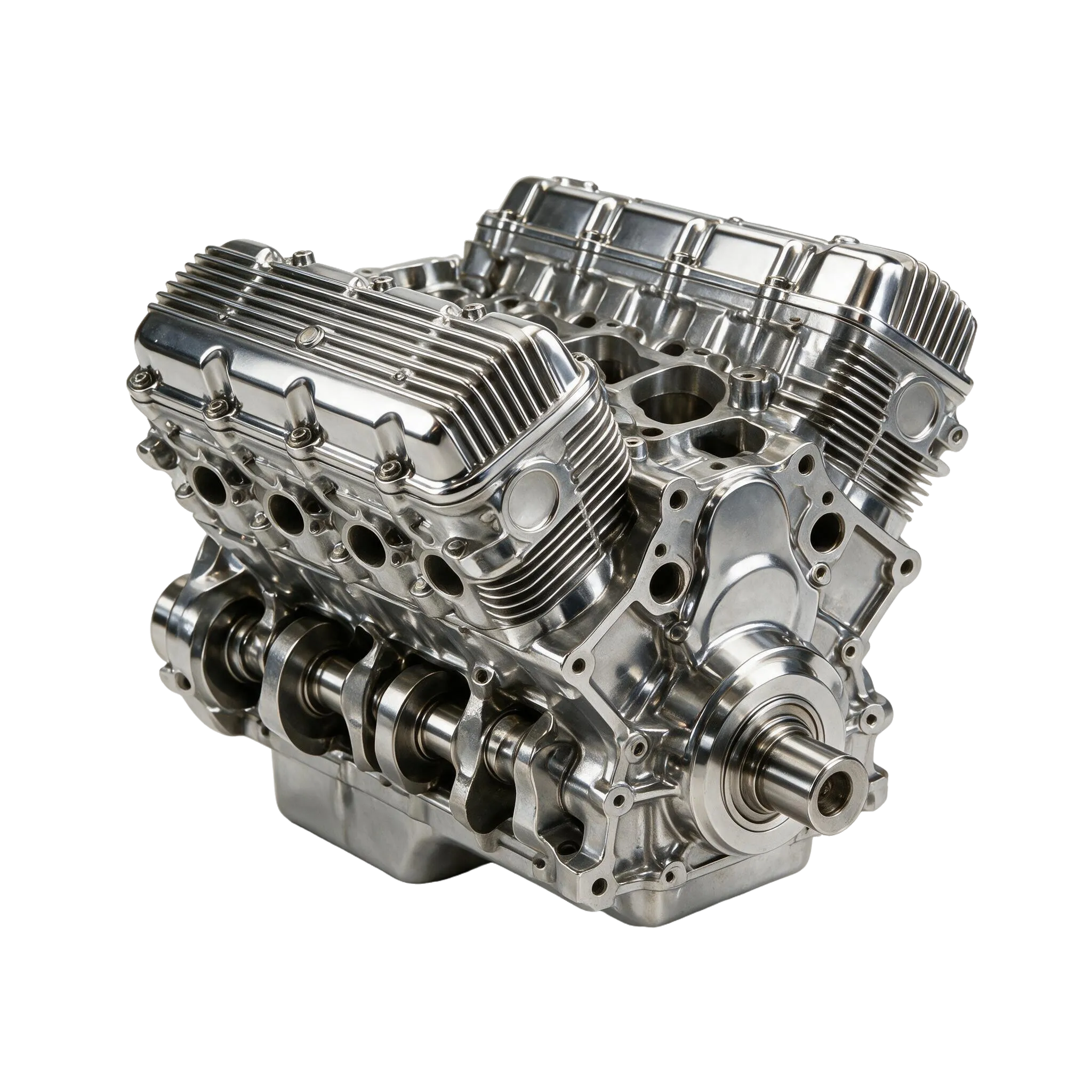 An engine, complete and not installed. The machine exists and is not connected.